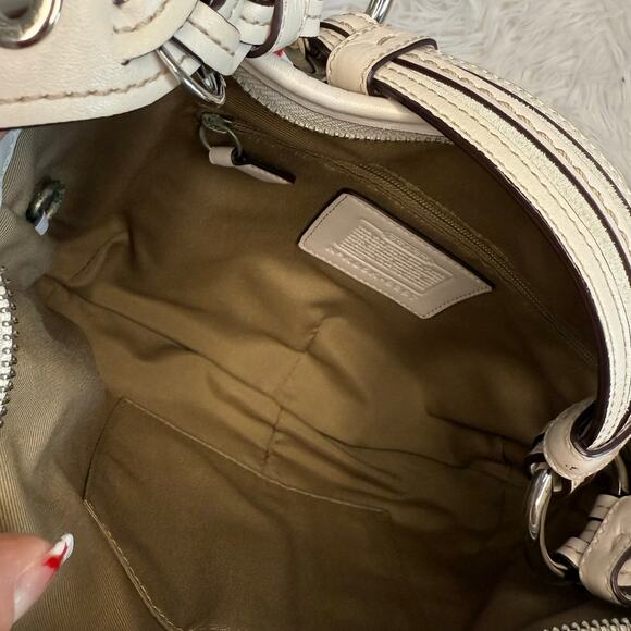 y2k Coach Vintage 2005 Signature 6267 Canvas Leather trim Hobo Bag Shoulder Bag - Picture 5 of 7